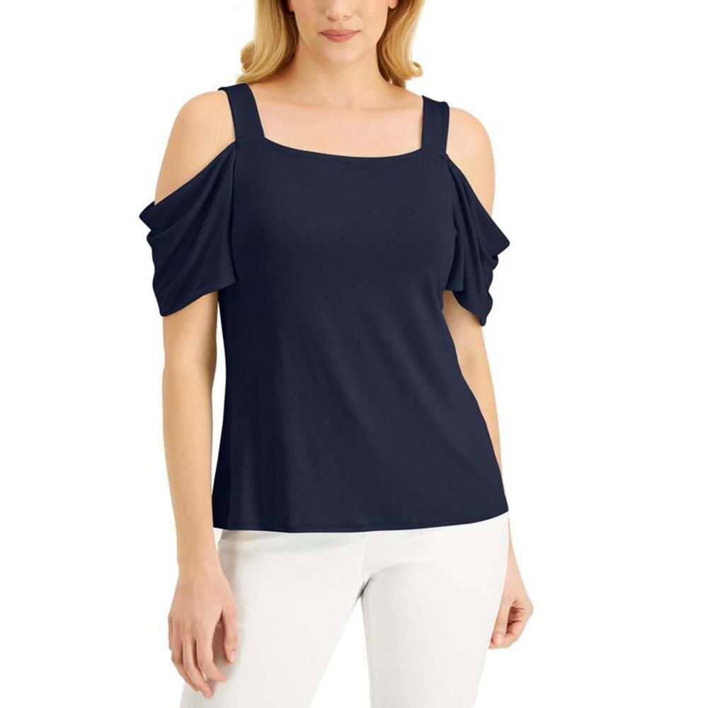 JM Collection Cold Shoulder Top - Picture 3 of 4
